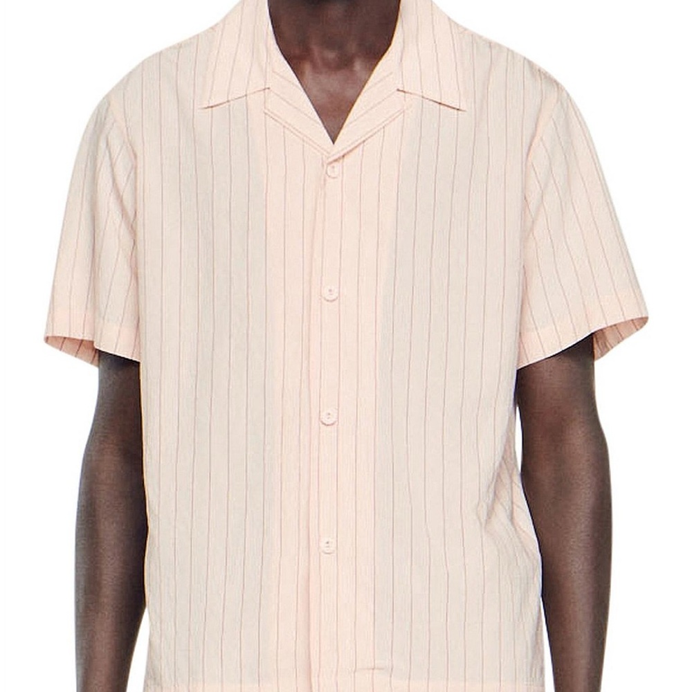 NWT Sandro Paris Vita Striped Button Down Shirt Size XL - Picture 2 of 9